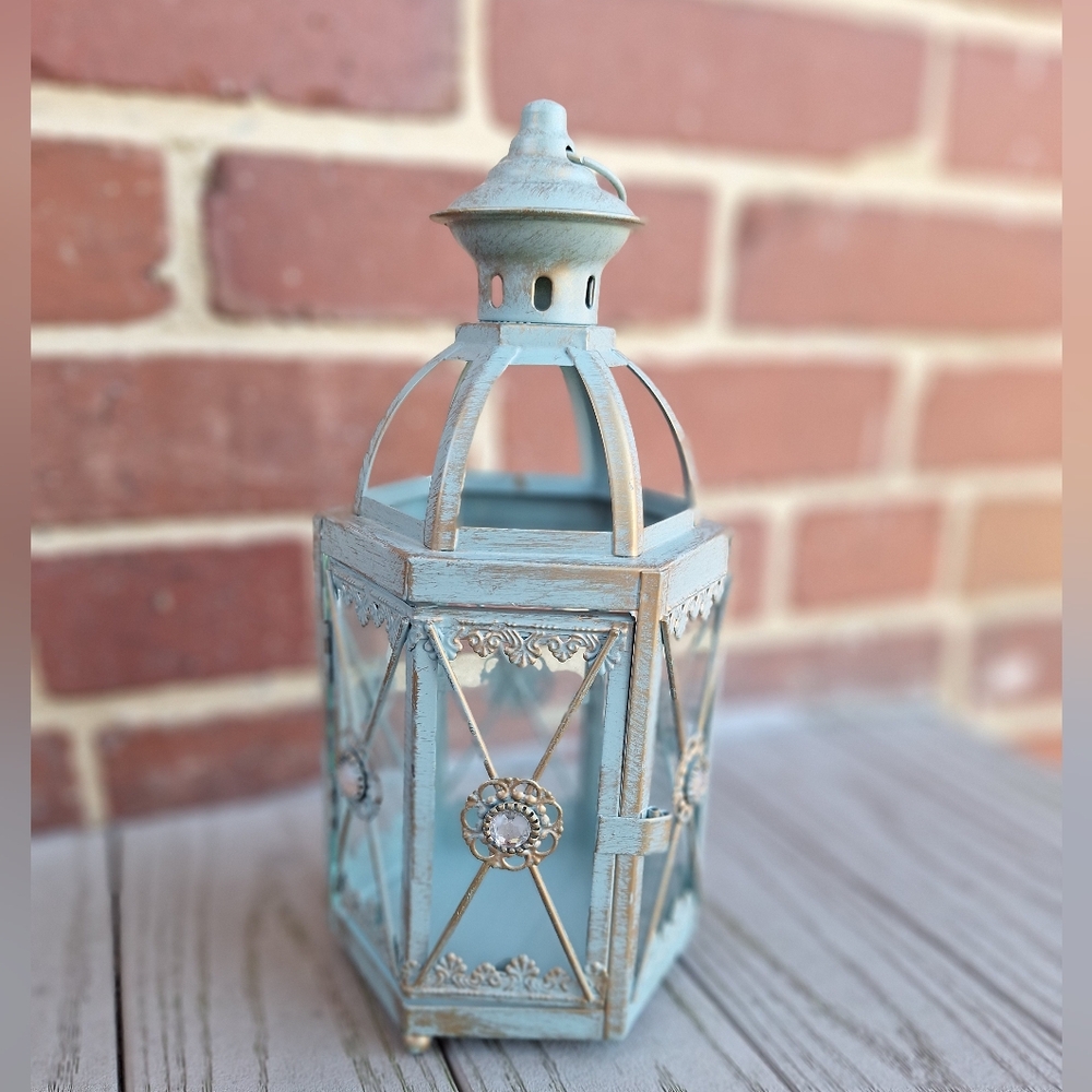 Vintage Pier 1 Import Candle Votive Lantern Metal And Glass